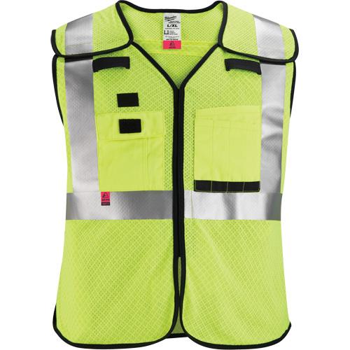 Breakaway Mesh Safety Vest - Black/High Visibility Lime-Yellow, Silver, Small/Medium, Large/X-Large, 2X-Large/3X-Large, 4X-Large/5X-Large, Meets/Exceeds CSA Z96 Class 2 - Level FR