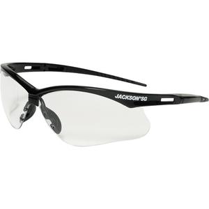 Safety Glasses - Meets/Exceeds CSA Z94.3/ANSI Z87+, Clear, Anti-Fog, Black, Indoor