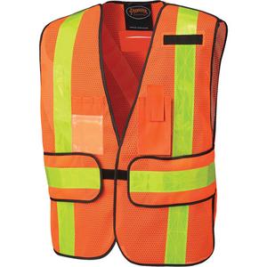 145 All-Purpose Safety Vest - High Visibility Orange, Yellow & Silver, One Size, Polyester, None