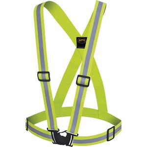 5497 Safety Sash - High Visibility Lime-Yellow, Silver, One Size, None