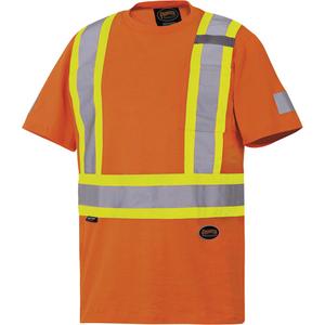 6978 Safety T-Shirt - Orange, Silver/Yellow, Small, Medium, Large, X-Large, 2X-Large, 3X-Large, 4X-Large, Cotton, Meets/Exceeds CSA Z96 Class 1 - Level 2, ANSI 107-2020 Class 1 Type O