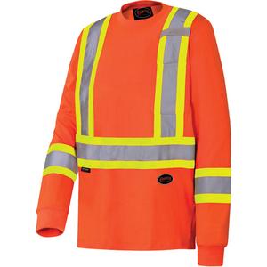 6981 Long-Sleeved Safety Shirt - High Visibility Orange, Silver/Yellow, Small, Medium, Large, X-Large, 2X-Large, 3X-Large, 4X-Large, Cotton, Meets/Exceeds CSA Z96 Class 1 - Level 2