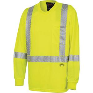 6905A Ultra-Cool Ultra-Breathable Long-Sleeved Safety Shirt - High Visibility Lime-Yellow, Silver, X-Small, Small, Medium, Large, X-Large, 2X-Large, 3X-Large, 4X-Large, Meets/Exceeds CSA Z96 Class 2 - Level 2