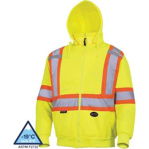 6925 Hoodie - High Visibility Yellow, Silver/Orange, Small, X-Small, Medium, Large, X-Large, 2X-Large, 3X-Large, 4X-Large, 5X-Large, Fleece/Polyester, Meets/Exceeds CSA Z96 Class 2 - Level 2
