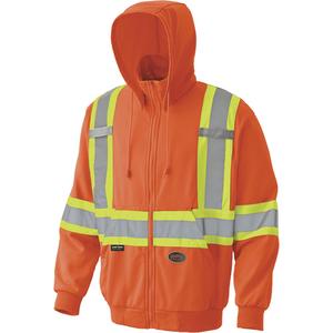 6940 Zip Style Hoodie - High Visibility Orange, Silver/Yellow, Small, Medium, Large, X-Large, 2X-Large, 3X-Large, 4X-Large, 5X-Large, Fleece, Meets/Exceeds CSA Z96 Class 2 - Level 2