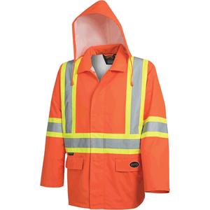5626 The Rock 300D Waterproof Safety Jacket - High Visibility Orange, Silver/Yellow, Small, Medium, Large, X-Large, 2X-Large, 3X-Large, 4X-Large, 5X-Large, Polyester, Meets/Exceeds CSA Z96 Class 2 - Level 2