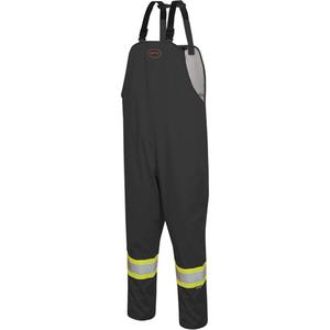 5629BK The Rock 300D Bib Pants - Black, Silver/Yellow, Small, Medium, Large, X-Large, 2X-Large, 3X-Large, 4X-Large, 5X-Large, Polyester, ANSI/ISEA 107-2020 Class E Supplemental Type