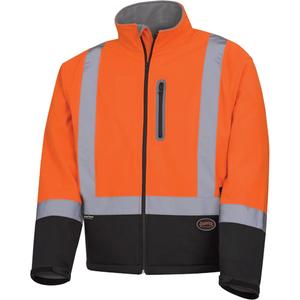 5679 Mechanical-Strength Softshell Safety Jacket - Black/High Visibility Orange, Silver, Small, Medium, Large, X-Large, 2X-Large, 3X-Large, 4X-Large, Meets/Exceeds CSA Z96 Class 2 - Level 2