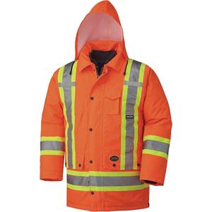 5020 Waterproof 7-in-1 Parka - High Visibility Orange, Silver/Yellow, Small, 2X-Large, Polyester, Meets/Exceeds CSA Z96 Class 2 - Level 2/ANSI/ISEA 107 Class 3