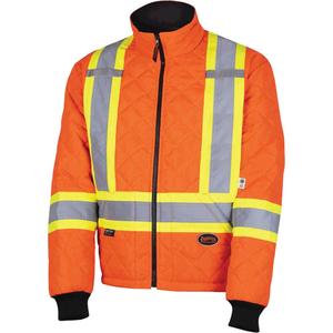 5015A Quilted Freezer Jacket - High Visibility Orange, Silver/Yellow, 2X-Small, Polyester, Meets/Exceeds CSA Z96 Class 2 - Level 2, ANSI/ISEA 107-2020 Class 3 Type P and R