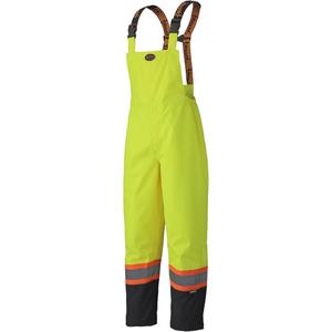 5405 300D Trilobal Ripstop Waterproof Bib Pants - High Visibility Lime-Yellow, Silver/Orange, X-Small, Small, Medium, Large, X-Large, 2X-Large, 3X-Large, 4X-Large, Polyester, ANSI/ISEA 107-2020 Class E Supplemental Type