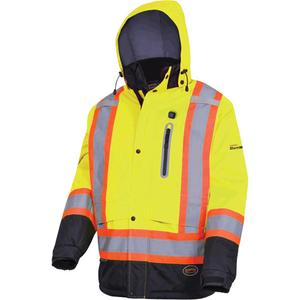 5408 Waterproof Heated Insulated Jacket - Polyester, Small, Medium, Large, X-Large, 2X-Large, 3X-Large, 4X-Large, High Visibility Lime-Yellow, Men's, CSA Z96-22 Class 2 Level 2 & ANSI/ISEA 107-2020 Class 3 Type P and R