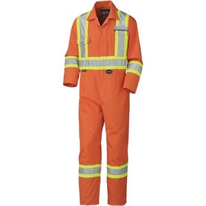 5513T Industrial Wash Coveralls - High Visibility Orange, Silver/Yellow, 40 (Tall), 42 (Tall), 44 (Tall), 46 (Tall), 48 (Tall), 50 (Tall), 52 (Tall), 54 (Tall), 56 (Tall), 58 (Tall), 60 (Tall), Poly-Cotton