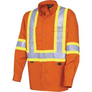 4441 Ultra-Cool Long-Sleeved Safety Shirt - High Visibility Orange, Silver/Yellow, Small, Medium, Large, X-Large, 2X-Large, 3X-Large, 4X-Large, Cotton, Meets/Exceeds CSA Z96 Class 2 - Level 2