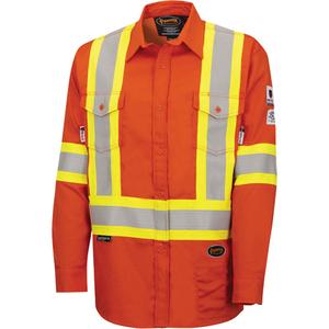 7743 FR-Tech® Flame-Resistant Safety Shirt - Small, Medium, Large, X-Large, 2X-Large, 3X-Large, 4X-Large, High Visibility Orange, 10 cal/cm², NFPA 70E/ASTM F1506/NFPA 2112, 2, CSA Z96-22 Class 2 Level 2