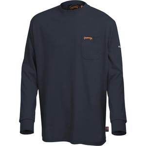 333 Flame-Resistant Long-Sleeved Shirt - Small, Medium, Large, X-Large, 2X-Large, 3X-Large, 4X-Large, 5X-Large, Navy Blue, 9 cal/cm², NFPA 70E/ASTM F1506, 2, CGSB 155.20-2017 & CSA Z462-15