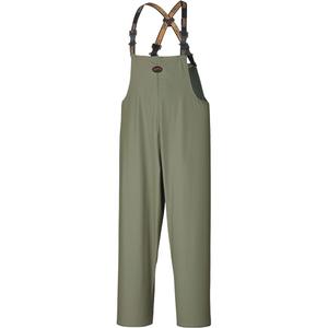 D7020 Dry King® Stretch Bib Pants - Polyurethane, X-Small, Small, Medium, Large, X-Large, 2X-Large, 3X-Large, 4X-Large, 5X-Large, Green