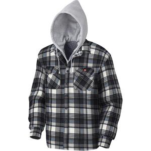 415BG Quilted Hooded Shirt - Boa/Polar Fleece, X-Small, Small, Medium, Large, X-Large, 2X-Large, 3X-Large, 4X-Large, Multi-Colour, Men's, Grey & Blue Plaid, 4