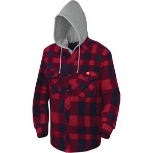 415RB Quilted Hooded Shirt - Boa/Polar Fleece, Small, Medium, Large, X-Large, 2X-Large, 3X-Large, 4X-Large, Multi-Colour, Men's, Black & Red Plaid, 4