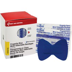 Fingertip Blue Detectable Bandages - Fingertip, Fabric Metal Detectable, Sterile, Non-Medical