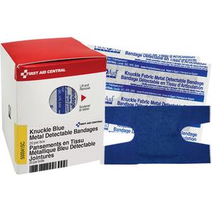 Knuckle Blue Detectable Bandages - Knuckle, Fabric Metal Detectable, Sterile, Non-Medical