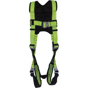 FBH-60110A PeakPro Series Safety Harness - Fall Arrest, A, 400 lbs., Universal, Back, Quick-Connect, Quick-Connect, OSHA, CSA Z259.10 and ANSI Z359.11, High-Visibility Green, Friction