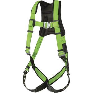 FBH-60120A PeakPro Series Safety Harness - Fall Arrest, A, 400 lbs., Universal, Back, Tongue Buckle, Quick-Connect, OSHA, CSA Z259.10 and ANSI Z359.11, High-Visibility Green, Friction