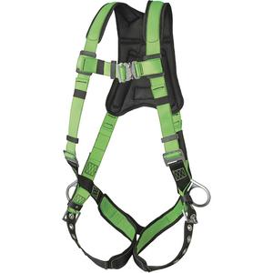 FBH-60120B PeakPro Series Safety Harness - Work Positioning/Fall Arrest, AP, 400 lbs., Universal, Back - Side, Tongue Buckle, Quick-Connect, OSHA, CSA Z259.10 and ANSI Z359.11, High-Visibility Green