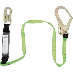 SA-5402-4 Shock Absorbing Lanyard - 4', Meets/Exceeds CSA-Z259.11, 110 lbs., 220 lbs., Snap Hook, Rebar Hook, Polyester, Pack, 1, 4' at 220 lbs., 6', 900 lbs. (4 kN)