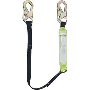 SA-6400-4 Shock Absorbing Lanyard - 4', Meets/Exceeds CSA-Z259.11, 200 lbs., 350 lbs., Snap Hook, Snap Hook, Polyester, Pack, 1, 4.4' at 350 lbs., 6', 1,300 lb (6 kN)
