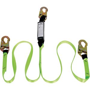 SA-54000-4 Shock Absorbing Lanyard - 4', Meets/Exceeds CSA-Z259.11, 110 lbs., 220 lbs., Snap Hook, Snap Hook, Polyester, Pack, 2, 4' at 220 lbs., 6', 1,800 lb (8 kN)
