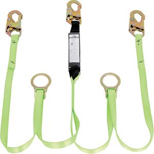 SA-54055-6 Shock Absorbing Lanyard - 6', Meets/Exceeds CSA-Z259.11, 110 lbs., 220 lbs., Snap Hook, Snap Hook, Polyester, Pack, 2, 6', 900 lb (4 kN), 5