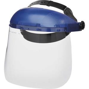 390 Premium Series Single Crown Uncoated Faceshield - 8", 12", 0.04", Acetate, Clear, Ratchet, Meets/Exceeds CSA Z94.3