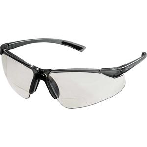 XM340RX Safety Glasses with 2X Magnification - Meets/Exceeds CSA Z94.3/ANSI Z87+, Clear, Anti-Scratch, Black & Smoke