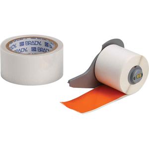 ToughStripe® Ultra-Aggressive Adhesive Multi-Purpose Label Tape with Overlaminate - Polyester, Orange, 2", BMP® 71/M710, 50', 0.008", Gloss, '-40° F to 248° F