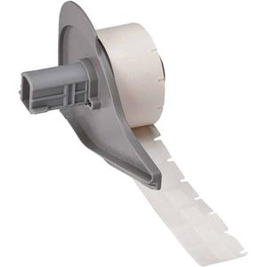 Self-Laminating Wrap-Around Wire & Cable Labels - Vinyl, White, 0.75", 0.5", BMP® 71/M710, 0.375" H x 0.5" W, 16 AWG - 10 AWG, 0.004", Matte