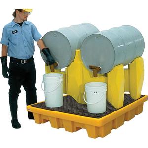 Ultra-Drum Rack 2-Drum Containment System with Drain - 53", 53", 44.8", 1500 US gal., 66 lbs.