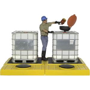 Indoor 2-Tank Ultra-Modular IBC Spill Pallet - 186", 11", 62", 280 US gal., 9000 lbs.