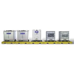 Indoor 5-Tank Ultra-Modular IBC Spill Pallet - 310", 11", 62", 375 US gal., 9000 lbs.