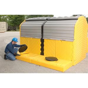 Outdoor 2-Tank Ultra-Modular IBC Spill Pallet - 126", 79", 93", 280 US gal., 9000 lbs.
