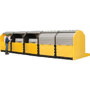 Outdoor 5-Tank Ultra-Modular IBC Spill Pallet - 312", 79", 62", 375 US gal., 9000 lbs.