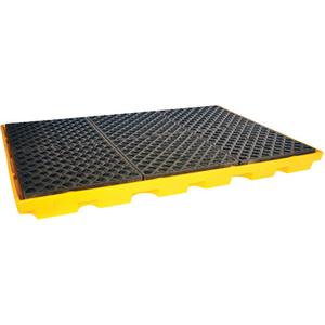 6-Drum Ultra-Spill Deck® - 74.3", 50", 5.3", 66 US gal., 9000 lbs., 5-Year Warranty, Yellow & Black
