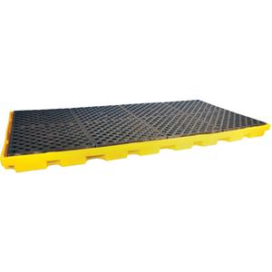 8-Drum Ultra-Spill Deck® - 98.5", 50", 5.3", 75 US gal., 12000 lbs., 5-Year Warranty, Yellow & Black
