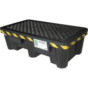 2-Drum Economy Ultra-Spill Pallet® - 53", 29", 16.5", 66 US gal., 1200 lbs., 5-Year Warranty, SPCC, 40 CFR 264.175, Black