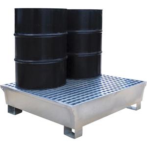 2-Drum Steel Ultra-Spill Pallet® - 47.2", 31.4", 17.4", 68 US gal., 2575 lbs., SPCC 40 CFR 112, EPA 40 CFR 264.169, 40 CFR 264.175, NFPA 30, Steel