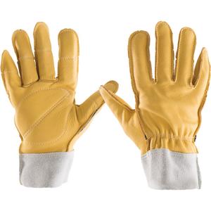 All-Leather Gloves - Small/7, Medium/8, Large/9, X-Large/10, 2X-Large/11, Elastic, Grain Leather, ANSI Level 2, ANSI Level 2, ANSI Level 4, ANSI Level 3