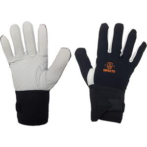 Left-Hand Anti-Impact Glove - Small/7, Medium/8, Large/9, X-Large/10, Elastic, Grain Leather, ANSI Level 2, ANSI Level 2, ANSI Level 2, ANSI Level 2