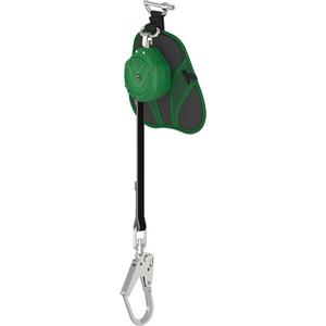 V-Shock® Edge Leading Edge Personal Fall Limiter - 6', 1, Dyneema®, Swivel, Single Pin, Web, Rebar Hook, Web, SRL, 1" (25.4 mm) wide/0.14" (3.6 mm) thick, Glass Filled Nylon, 1 Year, Green