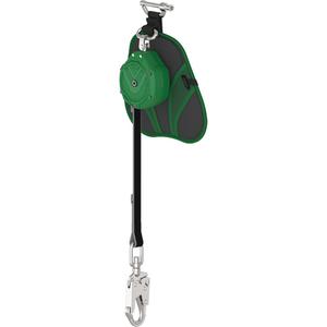 V-Shock® Edge Leading Edge Personal Fall Limiter - 6', 1, Dyneema®, Swivel, Single Pin, Web, Rebar Hook, Web, SRL, 1" (25.4 mm) wide/0.14" (3.6 mm) thick, Glass Filled Nylon, 1 Year, Green