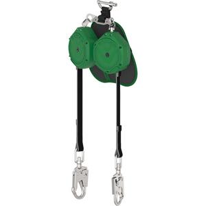 V-Shock® Edge Leading Edge Personal Fall Limiter - 8', 2, Dyneema®, Swivel, Single Pin, Web, Rebar Hook, Web, SRL, 1" (25.4 mm) wide/0.14" (3.6 mm) thick, Glass Filled Nylon, 1 Year, Green